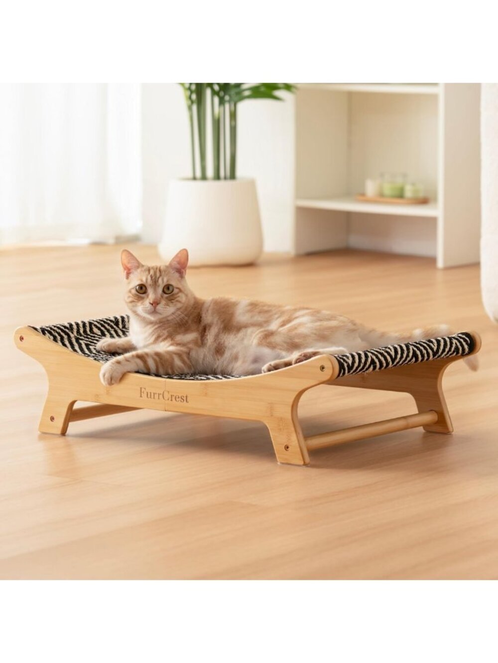 XL Cat Scratcher Bed with Elevated Hammock, Replaceable Sisal Pad, Anti-Slip